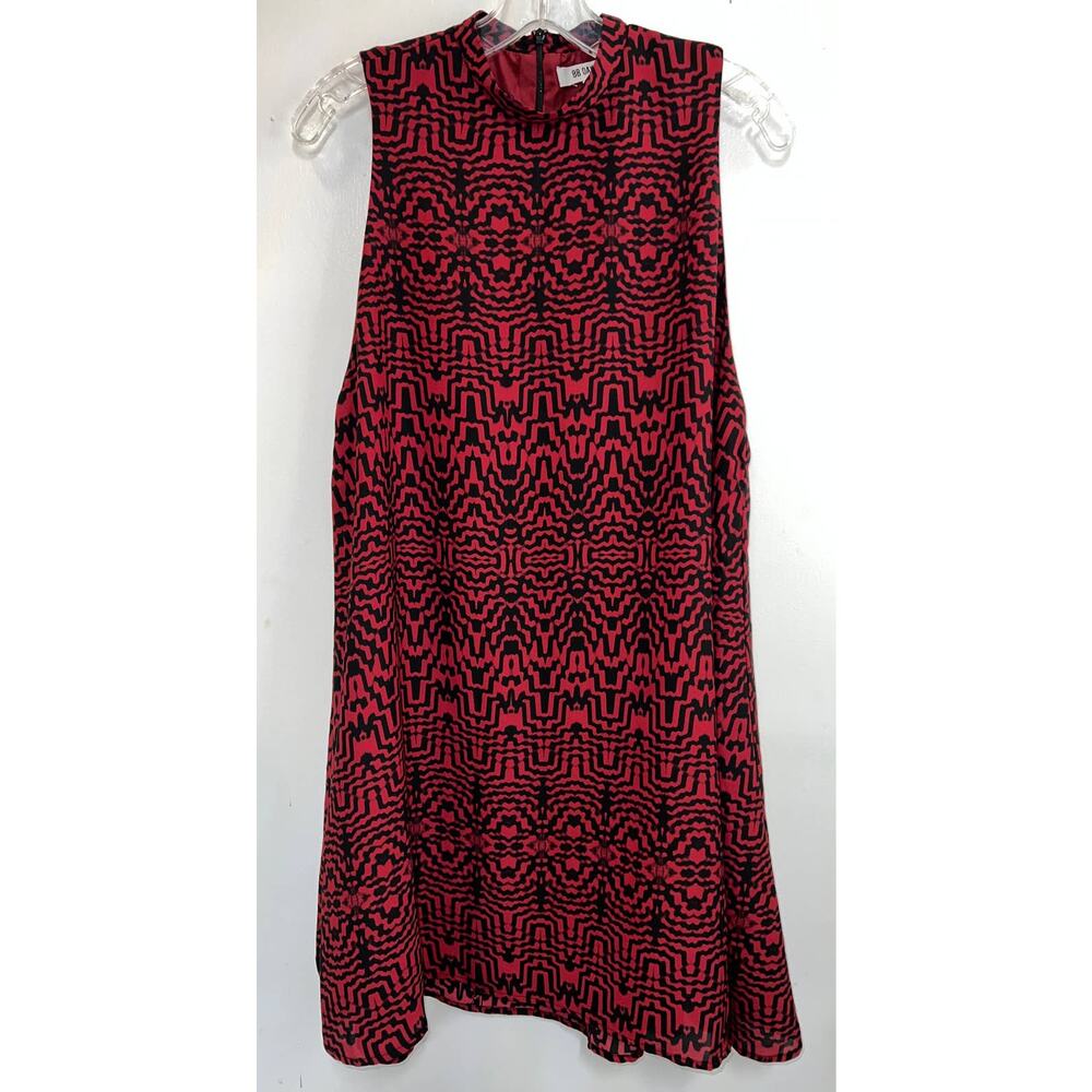 BB Dakota Skyla Trapeze Dress Red & Black M EUC